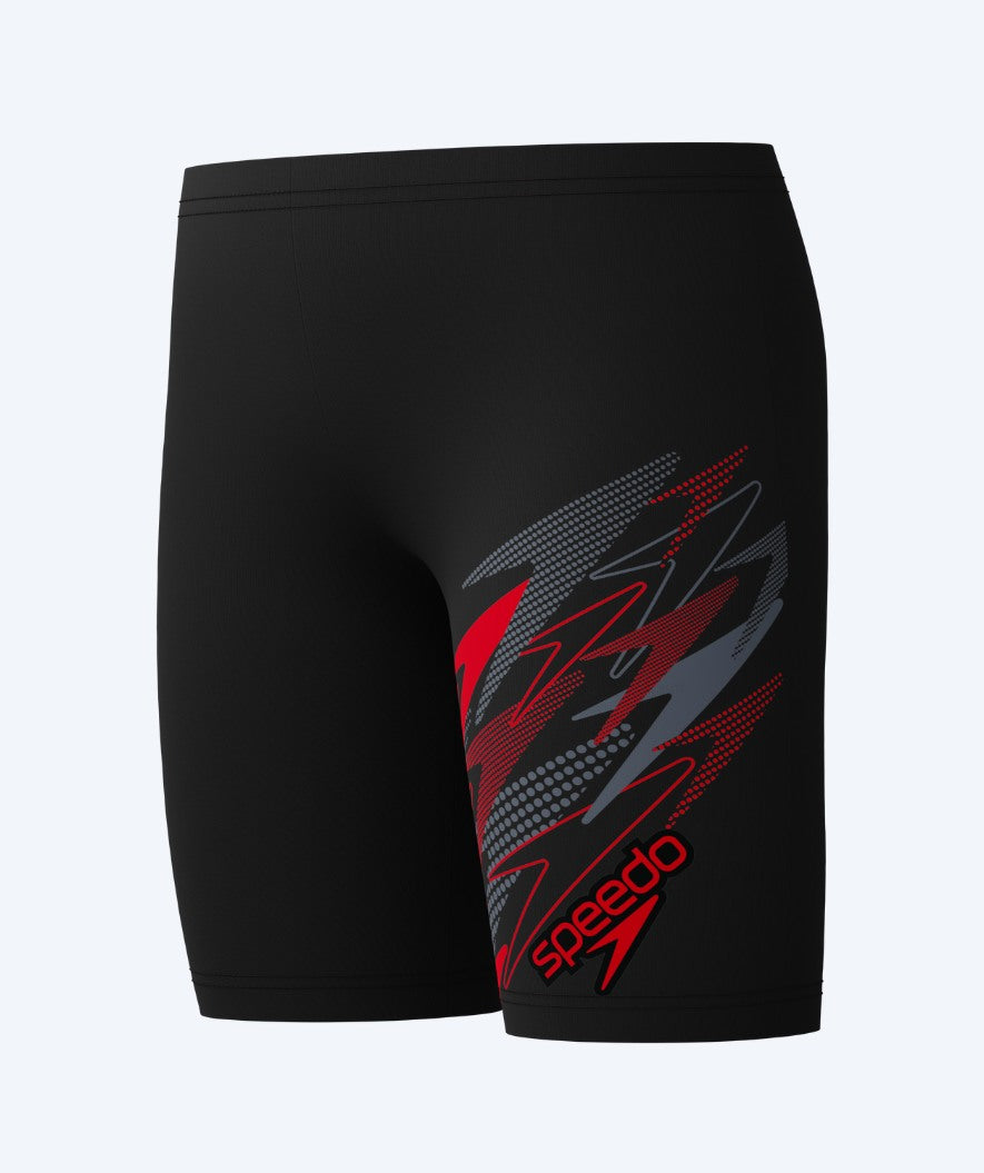 Speedo lange Badehose für Jungen - Medley Logo - Schwarz/Grau
