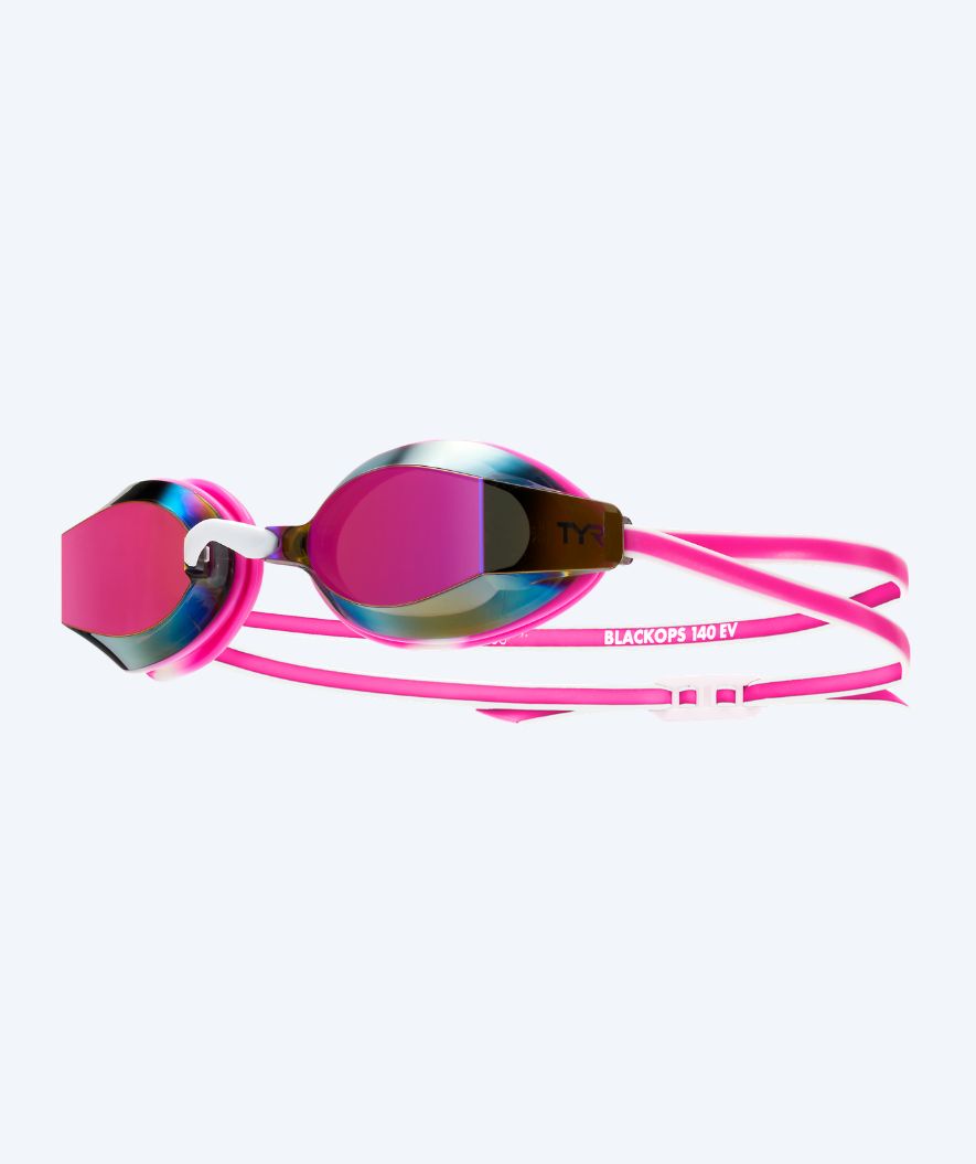 TYR Schwimmbrille für Junioren - Blackops 140 EV Mirrored - Rosa/Weiss