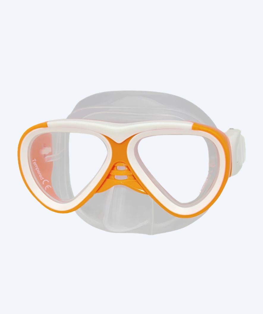 Primotec Tauchmaske mit Sehstärke für Kinder - M59 (-1.0 – -8.0) und (+1.0 – +4.0) - Orange/Weiss