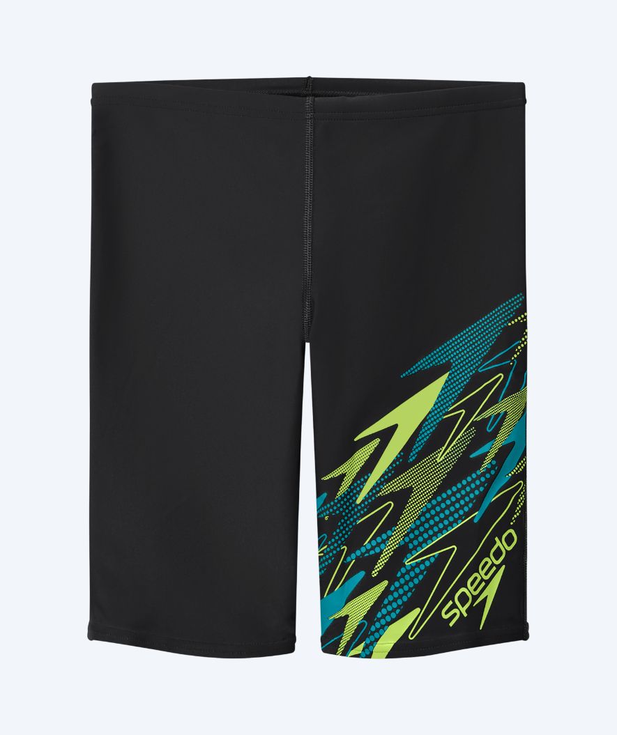 Speedo lange Badehose für Jungen - Medley Logo - Schwarz/Grün