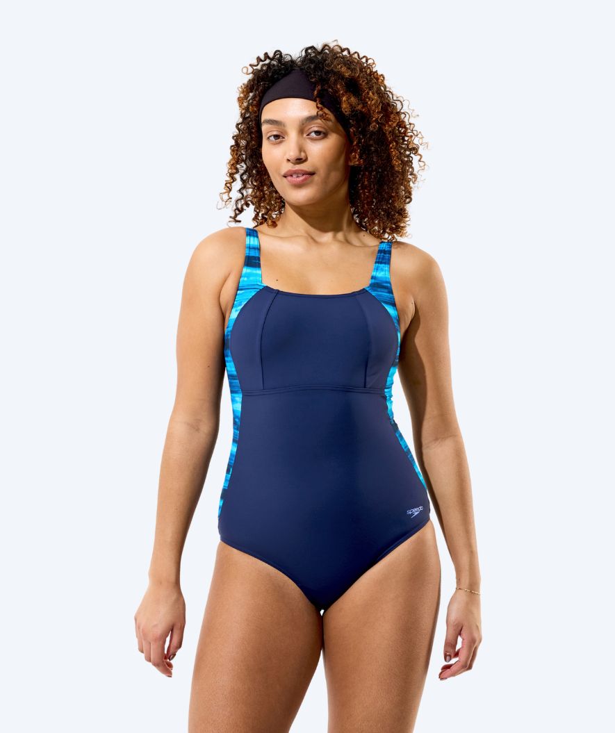 Speedo Badeanzug für Damen - Print Luna Lustre - Dunkelblau/Hellblau