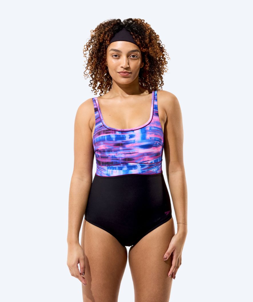 Speedo Badeanzug für Damen - Contour Eclipse - Schwarz/Lila