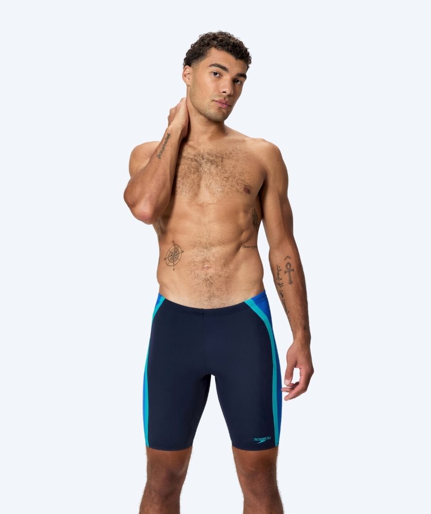 Speedo lange Badehose für Herren - Solid Splice - Dunkelblau/Hellblau