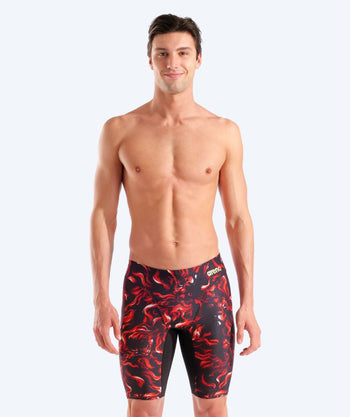 Arena lange Badehose für Herren - Graphic - Schwarz/rot (Limited 2025)