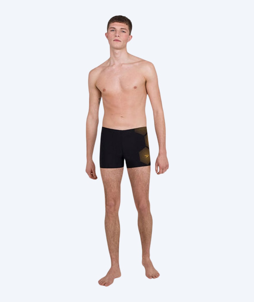 Speedo Aqua Shorts für Herren - Tech Placement - Schwarz/Orange