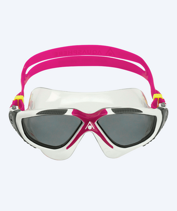 Aquasphere Schwimmmaske für Damen - Vista - Weiß/rosa (Smoke Linse)