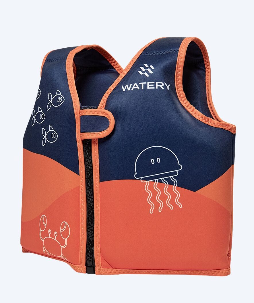 Watery Schwimmweste für Kinder (1-6) - Seadon - Dunkelblau/orange