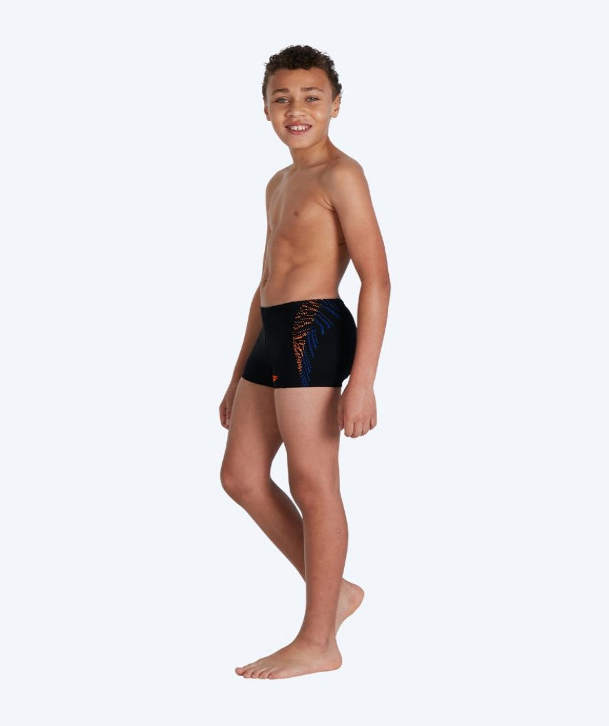 Speedo Aquashorts für Jungen - Plastisol Placement - Schwarz/orange