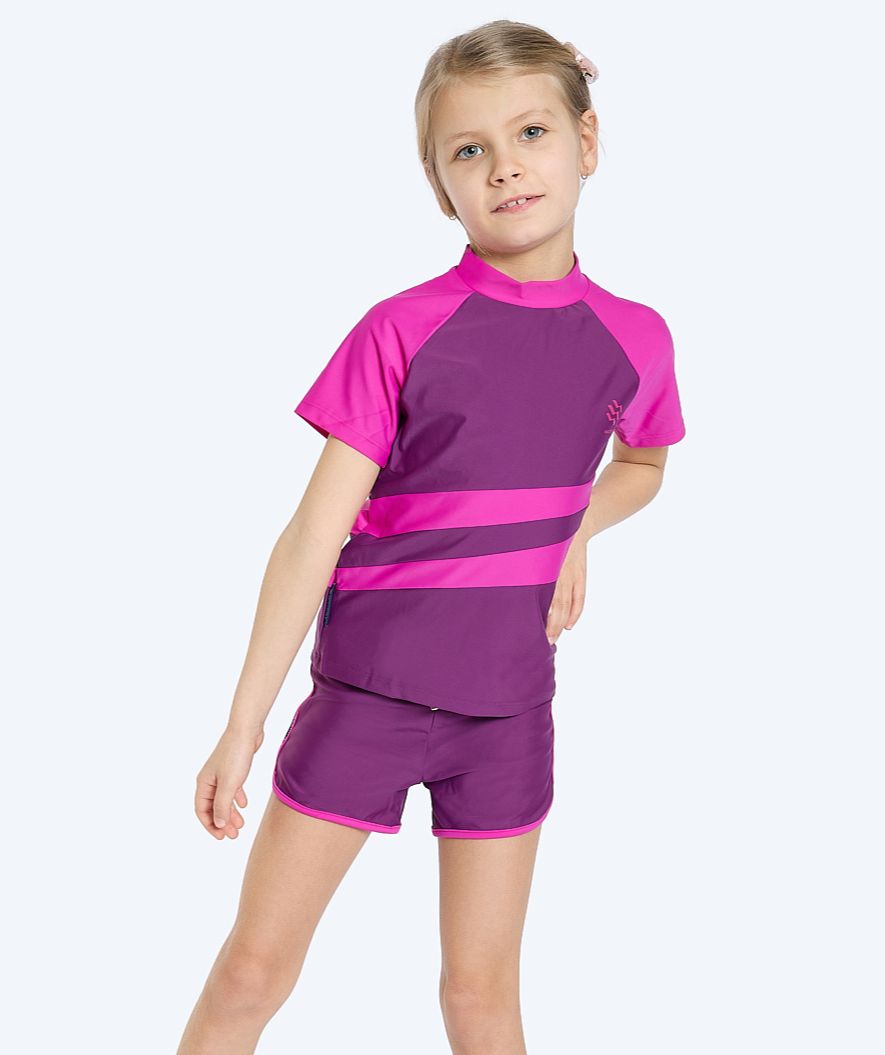 Watery UV Shirt für Kinder - Manami Kurzarm Rashguard - Lila