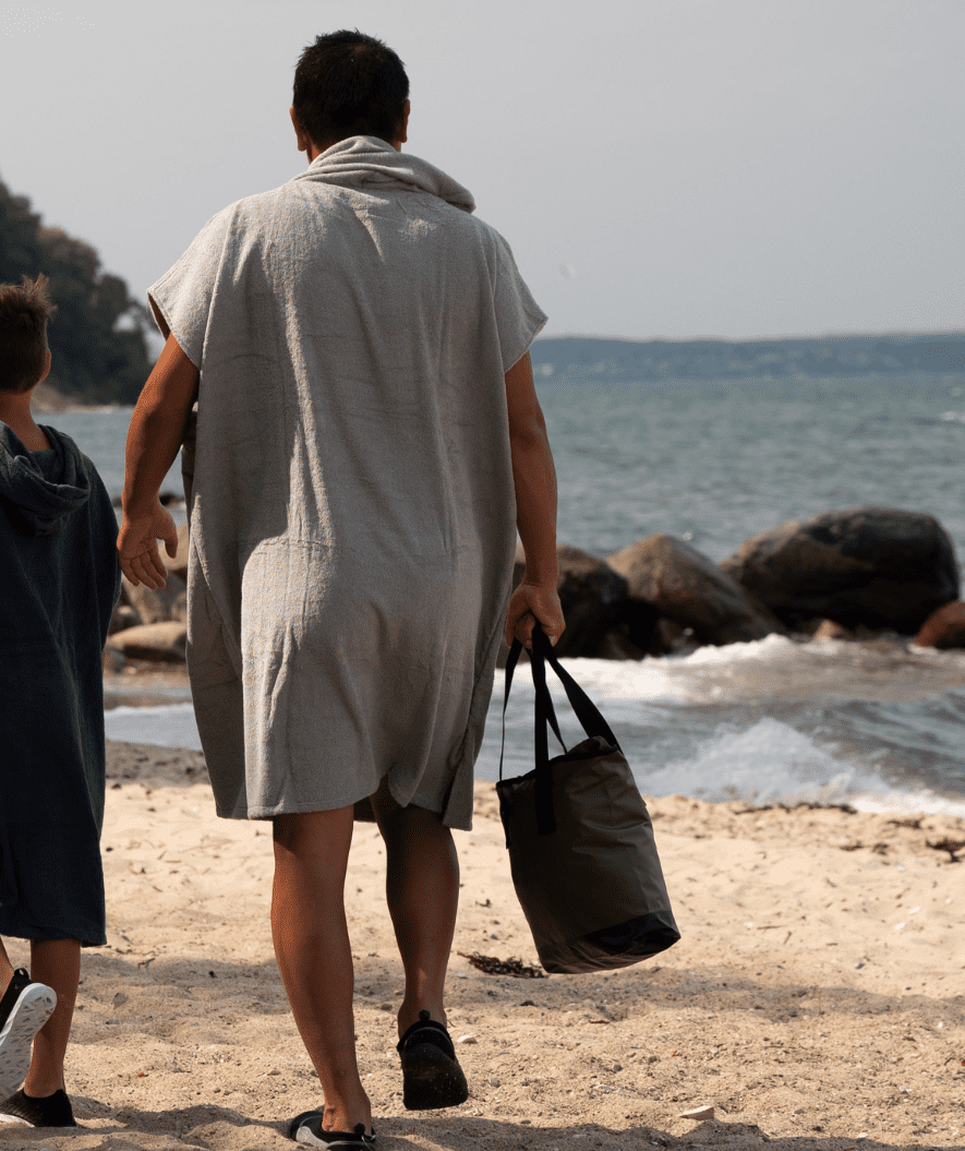 Watery Badeponcho für Erwachsene - Baumwolle - Schwarz