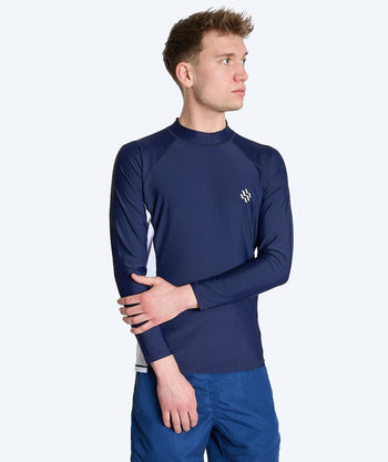 Watery UV Shirt für Herren - Talcott Langarm Rashguard - Donkerblau/weiß