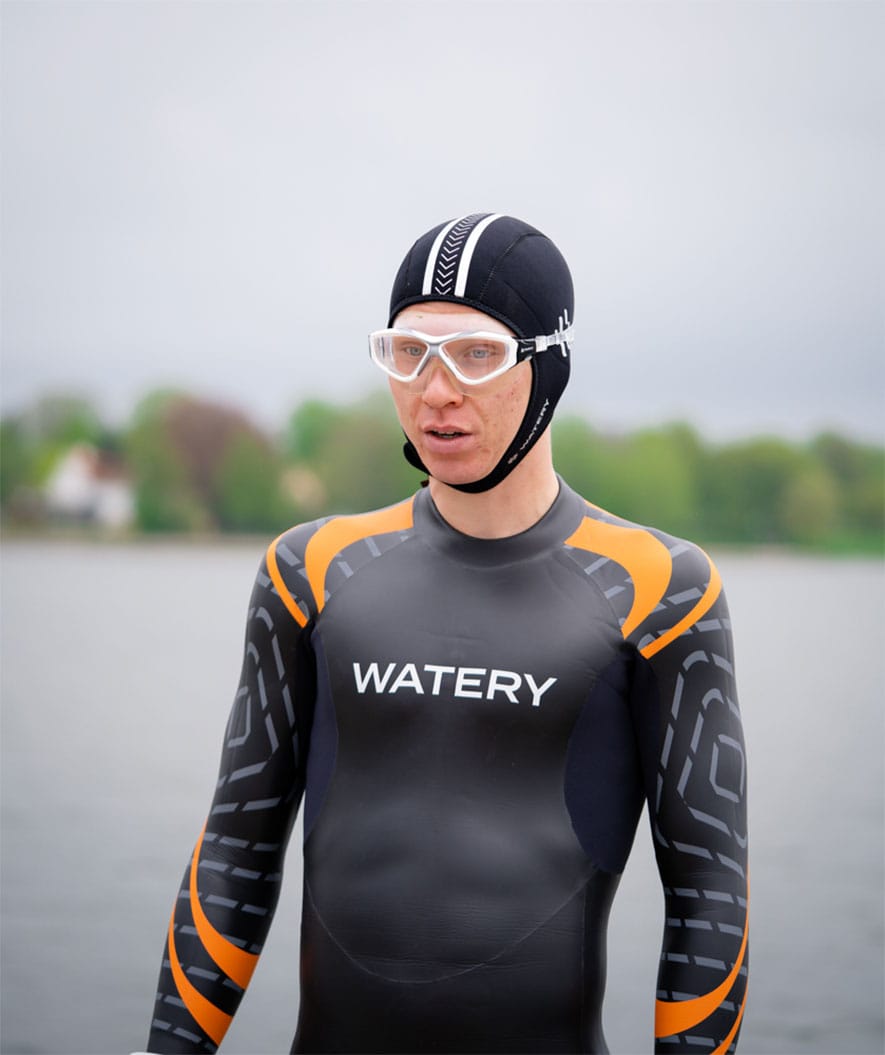 Watery Schwimmmaske für Erwachsene - Mantis - Weiss/Grau