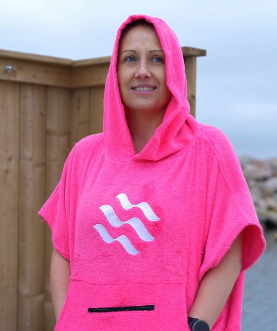 Watery Badeponcho für Erwachsene - Baumwolle - Schwarz