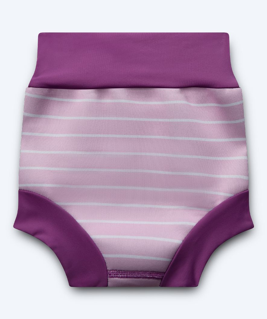 Watery Badehose für Kinder - Neopren Schwimmwindel - Purple Stripes