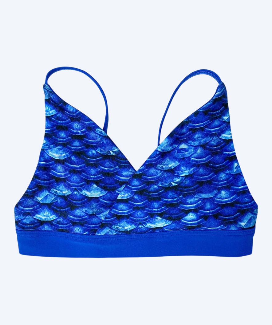 Fin Fun Meerjungfrauen-Bikini-Top ohne Rüschen für Mädchen - Arctic Blue