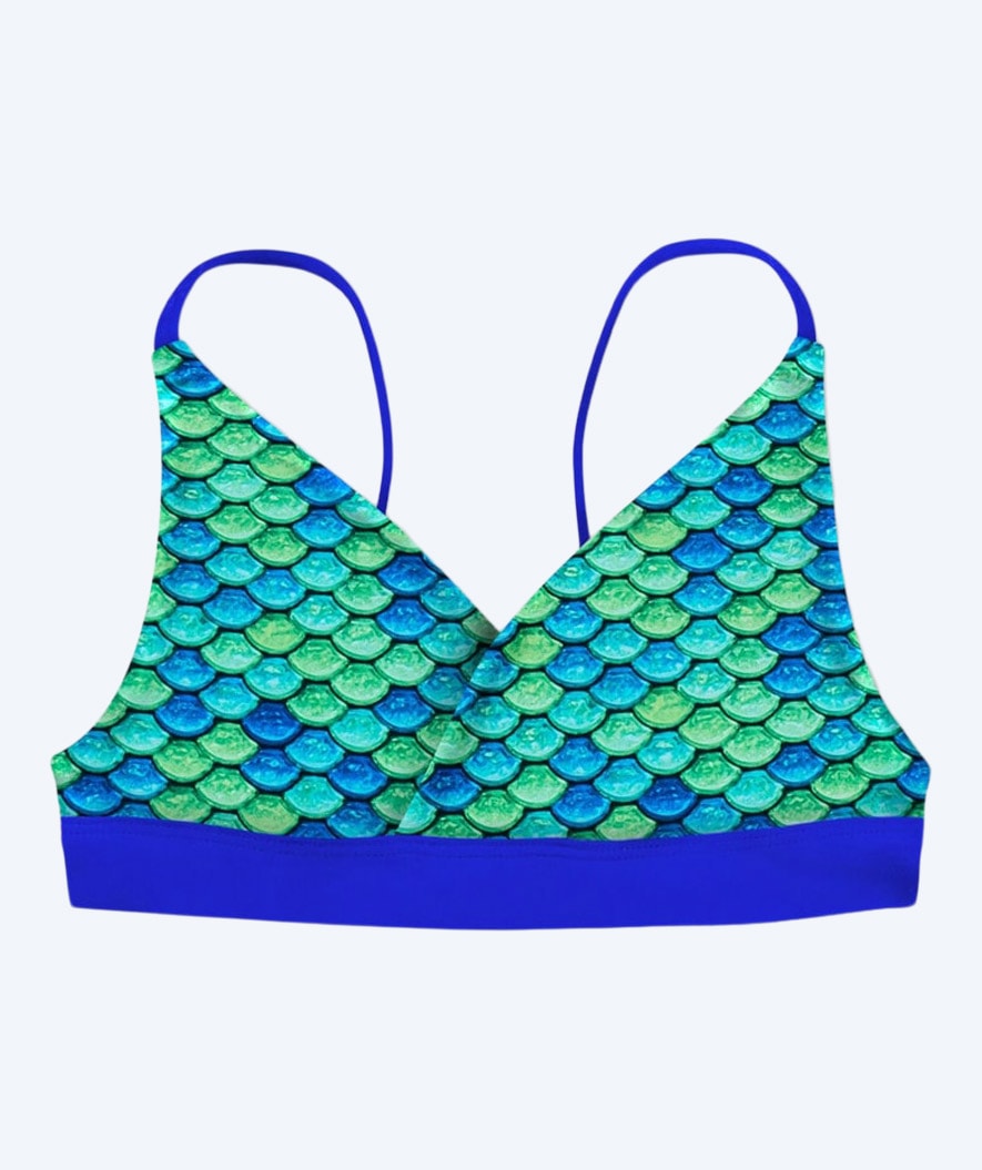 Fin Fun Meerjungfrauen-Bikini-Top ohne Rüschen für Mädchen - Aussie Green (Grün)
