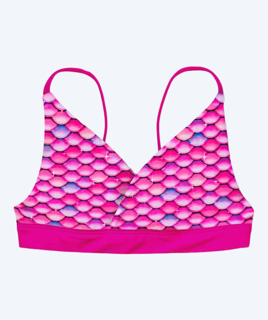 Fin Fun Meerjungfrauen-Bikini-Top ohne Rüschen für Mädchen - Malibu Pink (Pink)