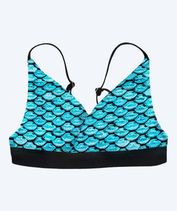 Fin Fun Meerjungfrauen-Bikini-Top ohne Rüschen für Mädchen - Tidal Teal (Hellblau)