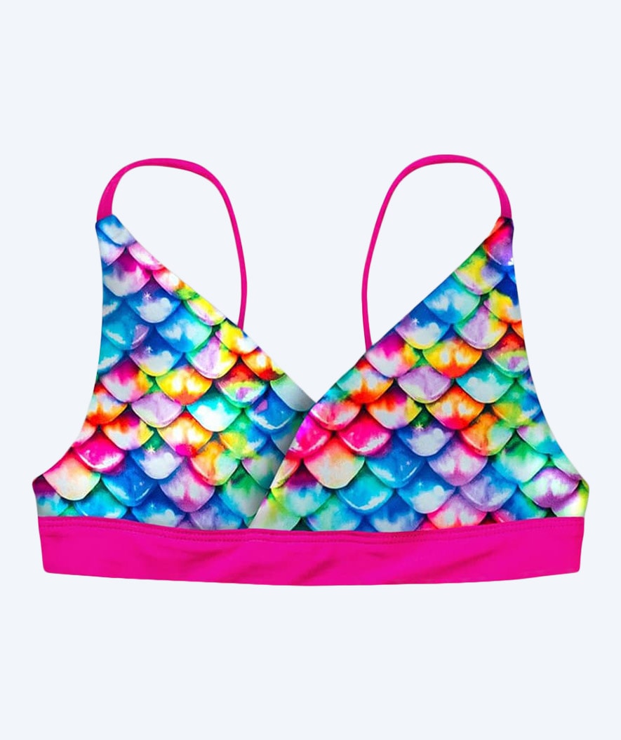Fin Fun Meerjungfrauen-Bikini-Top ohne Rüschen für Mädchen - Rainbow Reef