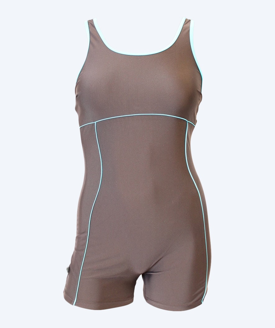 Mirou Badeanzug mit Bein für Damen - 244S - Hellblau/Schwarz