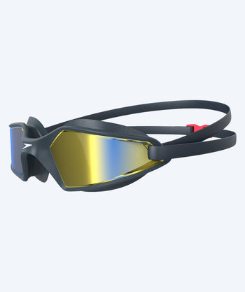 Speedo Schwimmbrille für Freizeitschwimmer - Hydropulse - Marineblau/Gold (Mirror Scheiben)