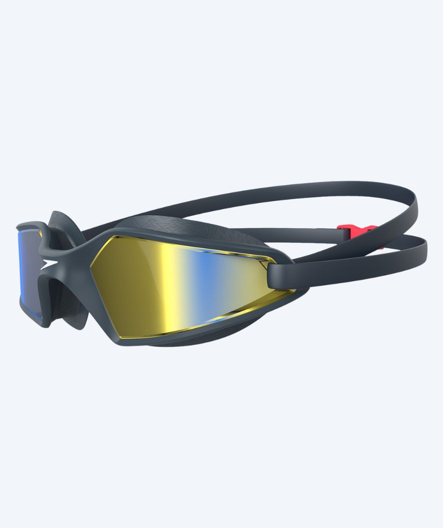 Speedo Schwimmbrille für Freizeitschwimmer - Hydropulse - Marineblau/Gold (Mirror Scheiben)