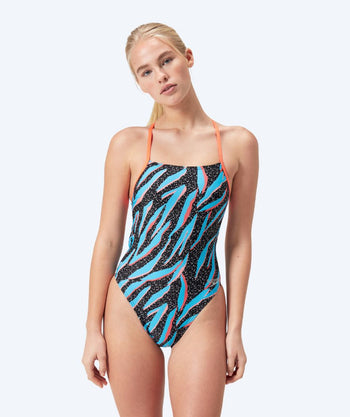 Speedo Badeanzug für Damen - Allover Digital Lattice Tie Back - Schwarz/blau