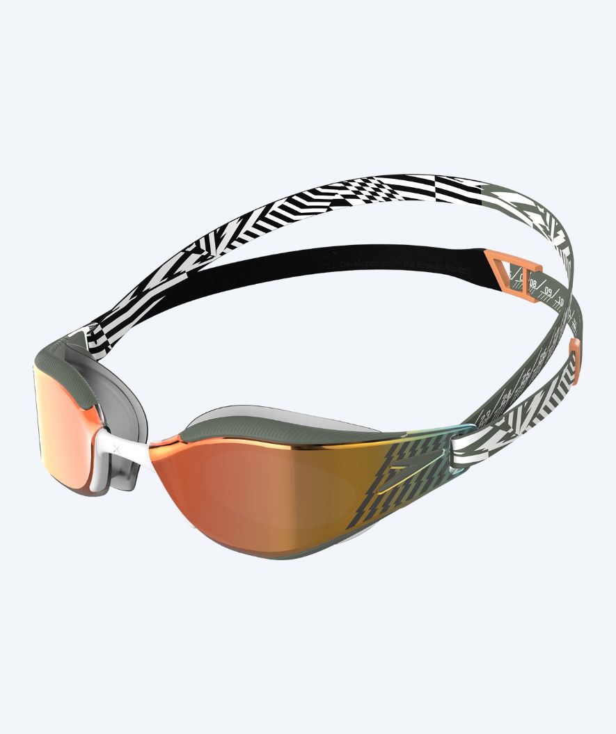 Speedo Elite Schwimmbrillen - Fastskin Hyper Elite Mirror - Grün/gold