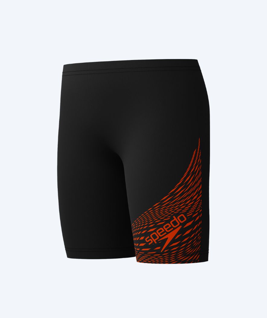 Speedo lange Badehose für Jungen - Medley Logo - Schwarz/rot