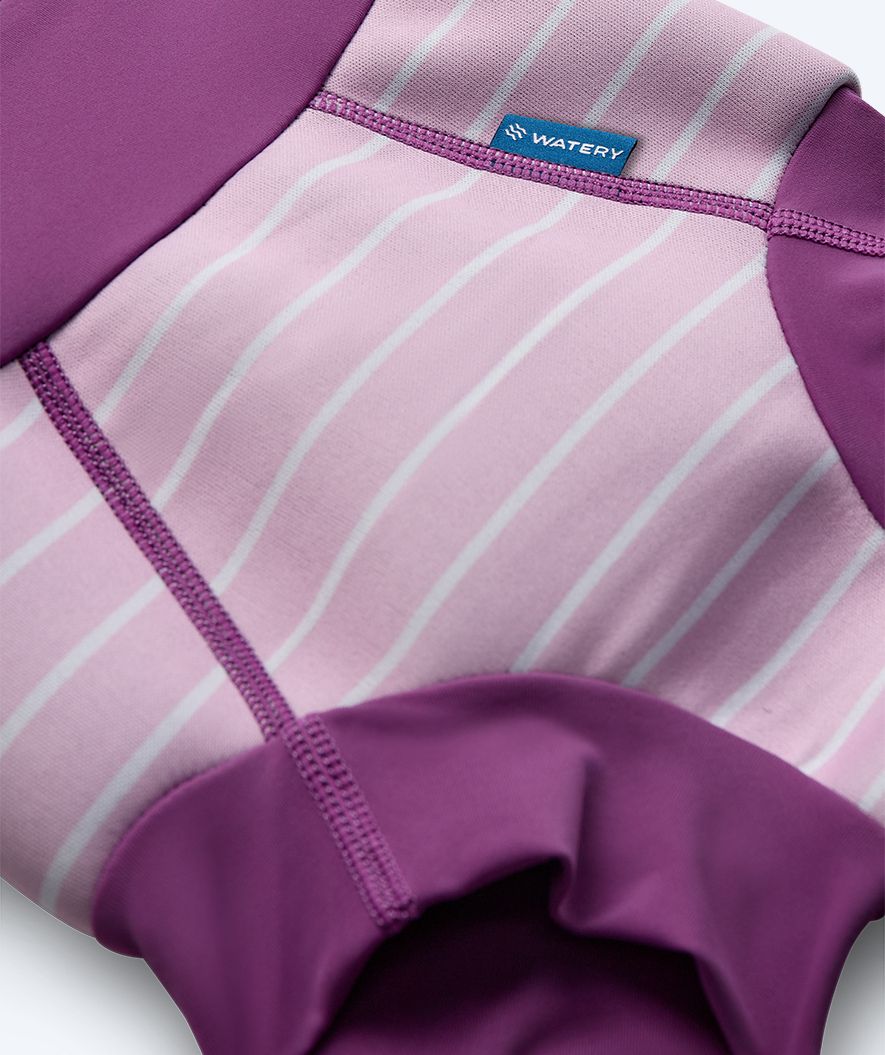 Watery Badehose für Kinder - Neopren Schwimmwindel - Purple Stripes