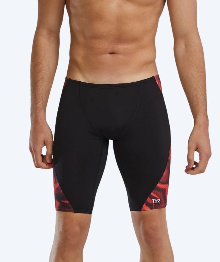 TYR lange Badehose für Herren - Blade Splice Waveform - Schwarz/Rot