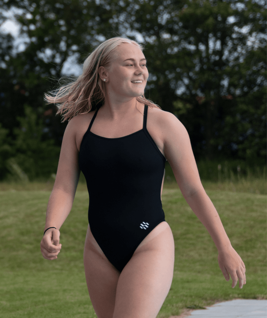 Watery Badeanzug für Damen - Freestyler Solid - Schwarz
