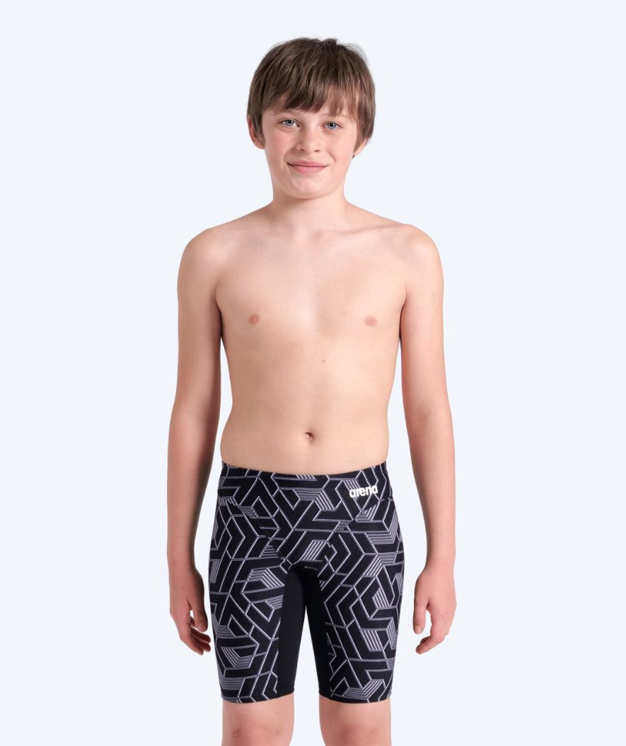 Arena lange Badehose für Jungen - Escape - Schwarz/grau