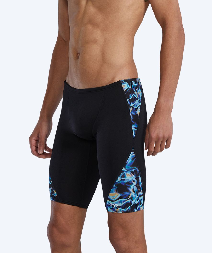 TYR lange Badehose für Herren - Durafast Energia Blade Splice - Schwarz/blau