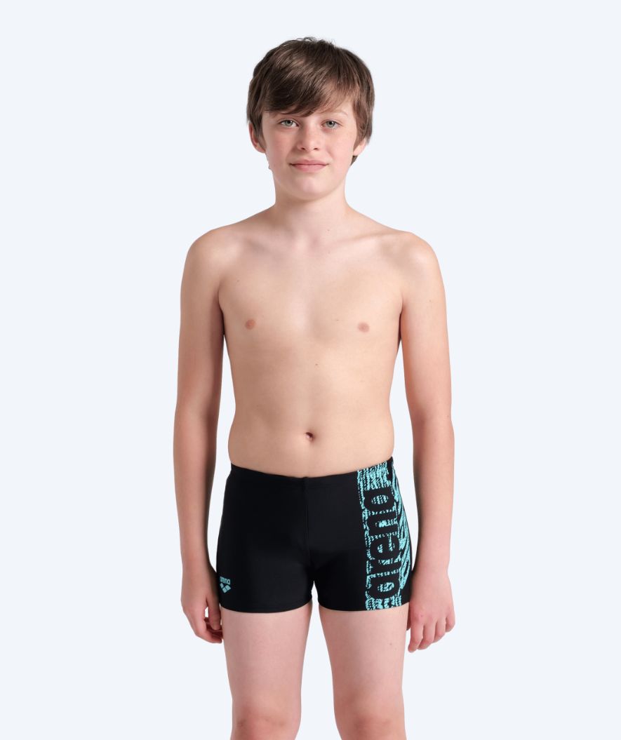 Arena quadratische Badehose für Jungen - Shaking - Schwarz/weiß