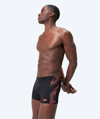 Speedo Aquashorts für Herren - Tech Panel - Schwarz/rot