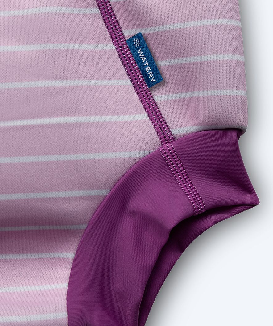 Watery Badehose für Kinder - Neopren Schwimmwindel - Purple Stripes