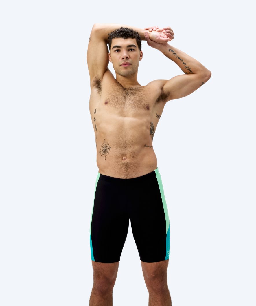 Speedo lange Badehose für Herren - Dive - Schwarz/Grün