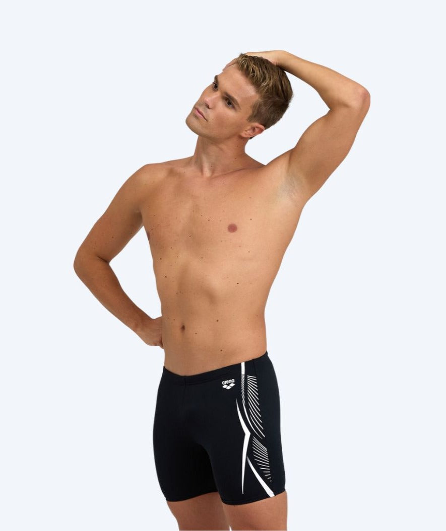 Arena lange Badehose für Herren - Feather - Schwarz/Weiss