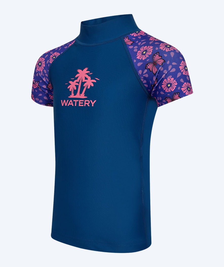 Watery UV Shirt für Kinder - Osiris Kurzarm Rashguard - Lila/Donkerblau