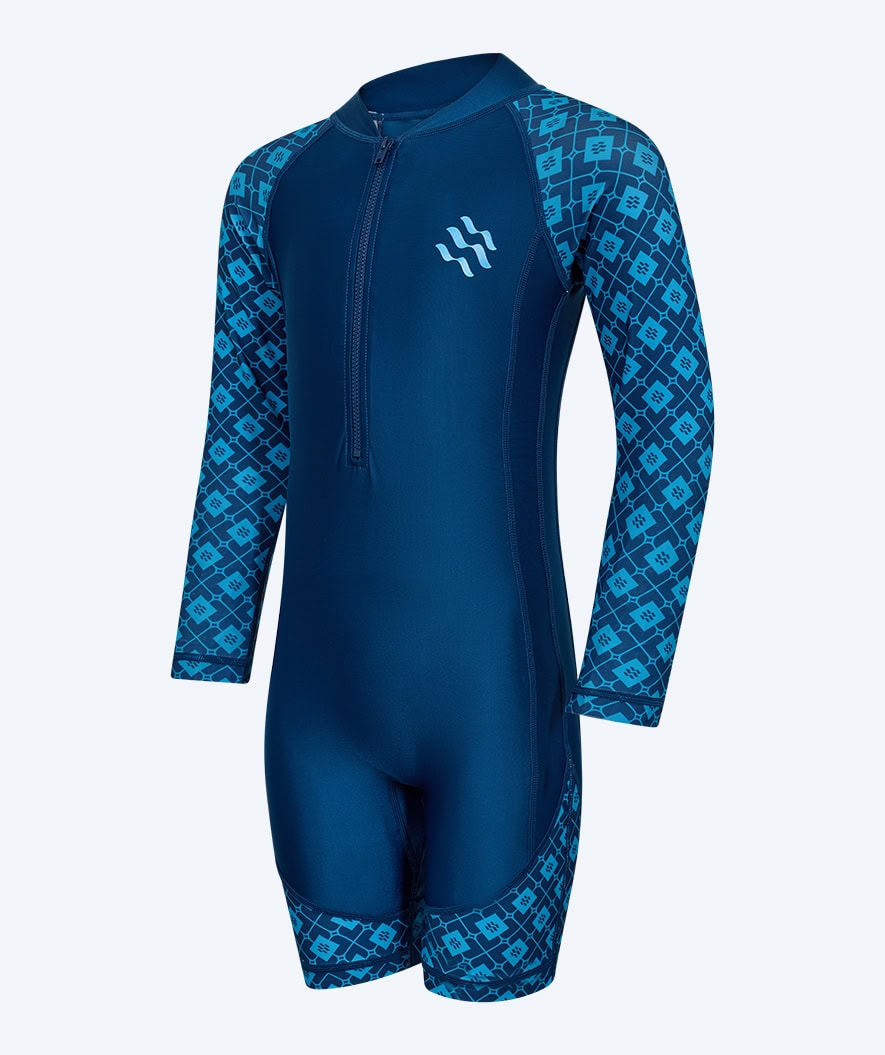 Watery UV Anzug für Kinder - Athena Langarm Rashguard - Donkerblau