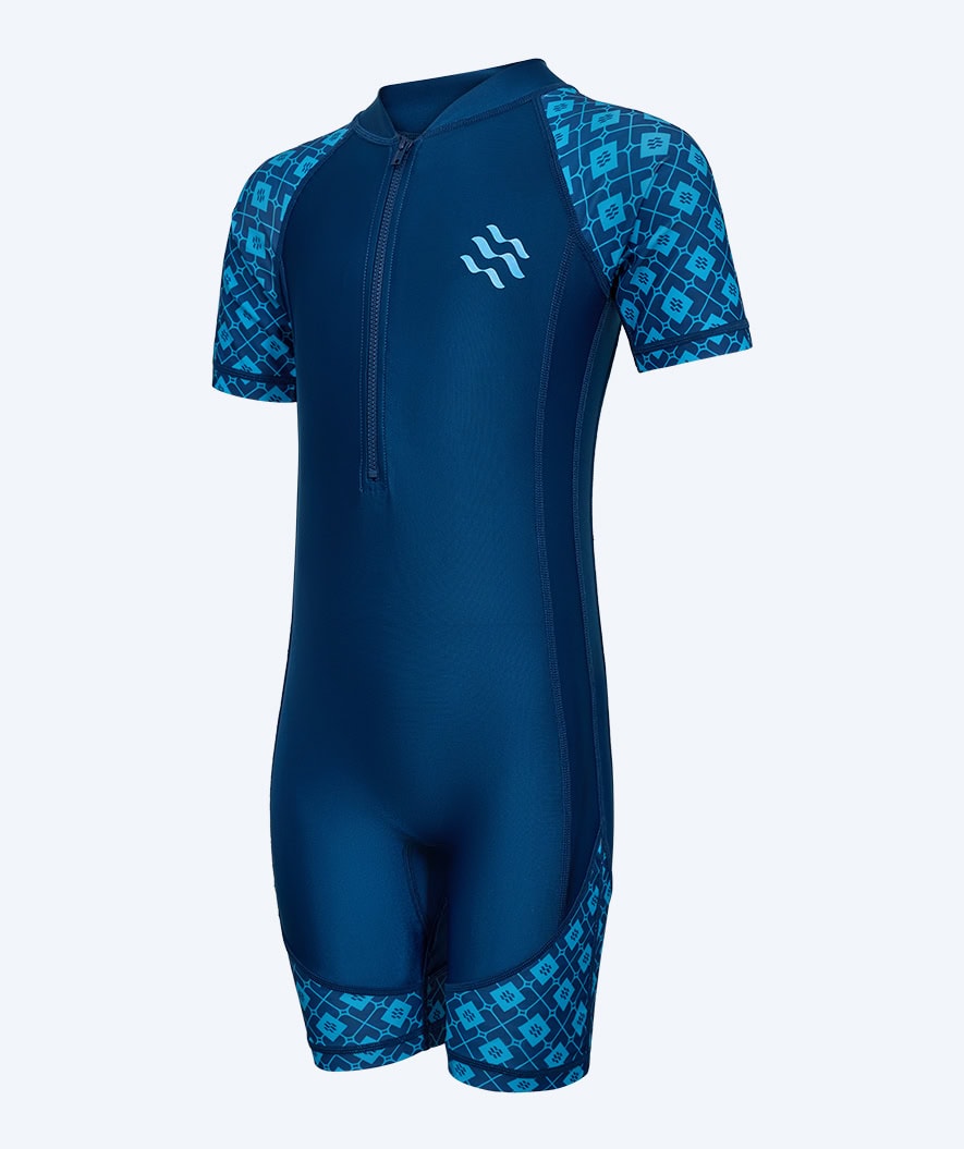 Watery UV Anzug für Kinder - Athena Kurzarm Rashguard - Donkerblau