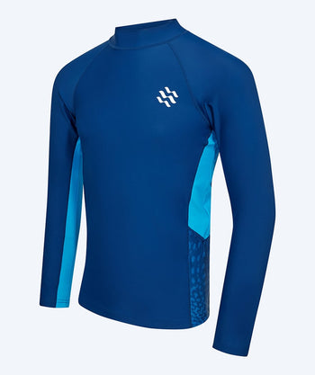 Watery UV Shirt für Herren - Scylla Langarm Rashguard - Donkerblau/Hellblau