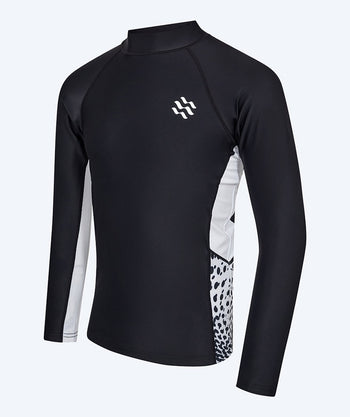 Watery UV Shirt für Herren - Scylla Langarm Rashguard - Schwarz/Weiß