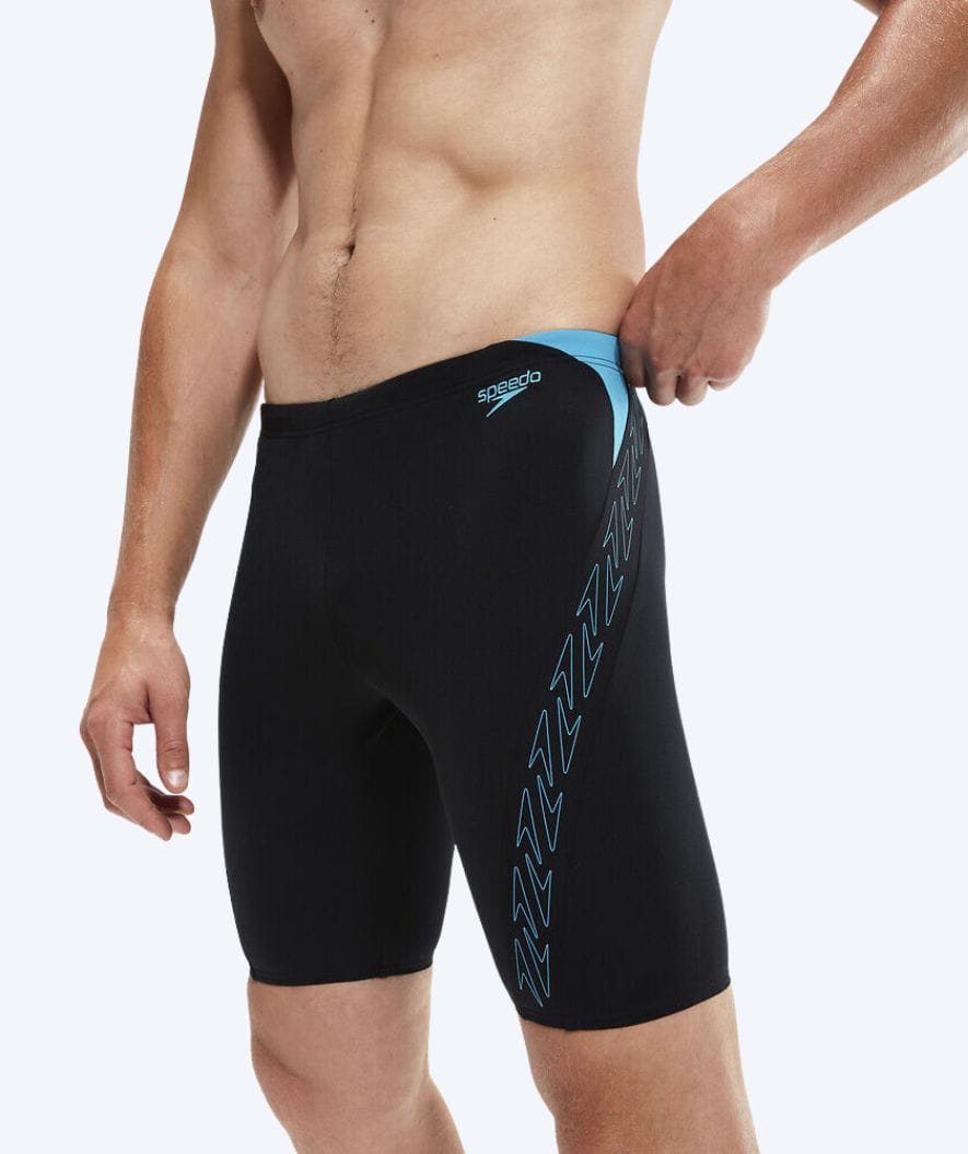 Speedo lange Badehose für Herren - Hyperboom Splice - Schwarz/blau