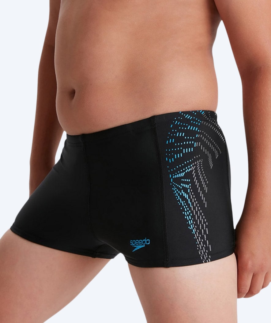 Speedo Aqua Shorts für Jungen - Plastisol Placement - Schwarz/Hellblau