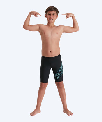 Speedo lange Badehose für Jungen - Boomstar Placement - Schwarz/hellblau