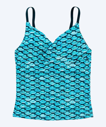 Fin Fun Tankini Top für Mädchen - Tidal Teal (Hellblau)