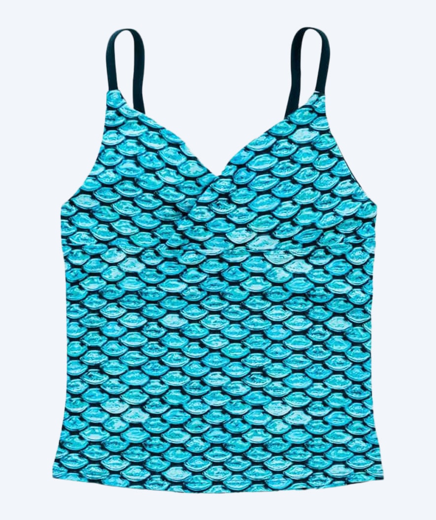 Fin Fun Tankini Top für Mädchen - Tidal Teal (Hellblau)