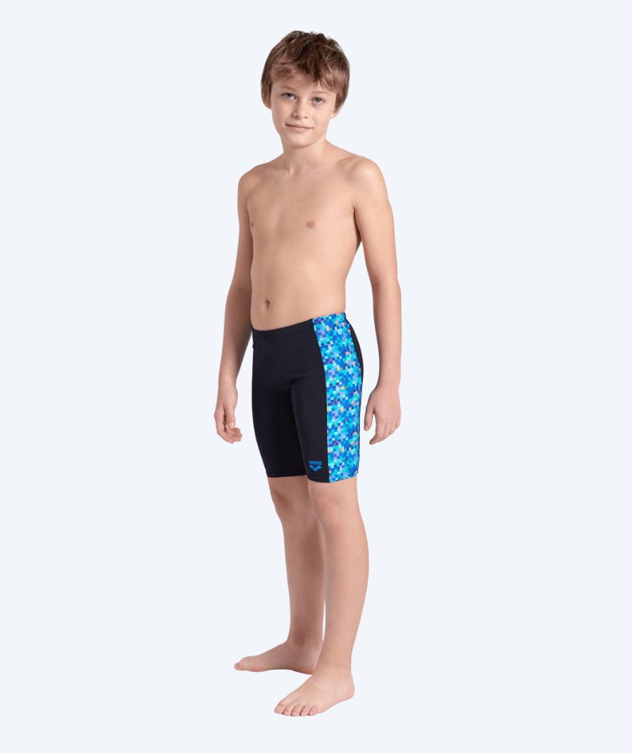 Arena lange Badehose für Jungen - Pooltiles - Schwarz/blau